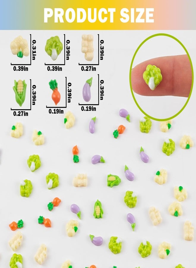 HOMICO 200 Pieces Tiny Vegetable for Dollhouse Miniatures Resin Food for Crafts Mini Vegetable Decor for Dollhouse Mini Kitchen Fairy Garden Micro Landscaping Decoration - Image 3